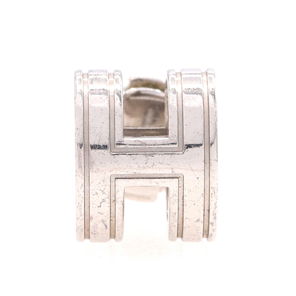 エルメス 片耳ピアス ポップアッシュ しろがね色 金属元素 中古 イヤー 付属物 受けが良いH ロゴタイプ レディース HERMES メンズジュエリー・アクセサリー-ピアス