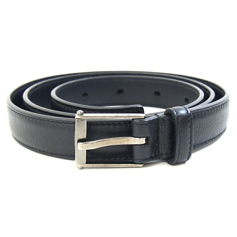 サンローラン ベルト 479388 ブラック シルバー金具 レザー メタル 中古 ファッション YSL ロゴ レディース SAINT LAURENT