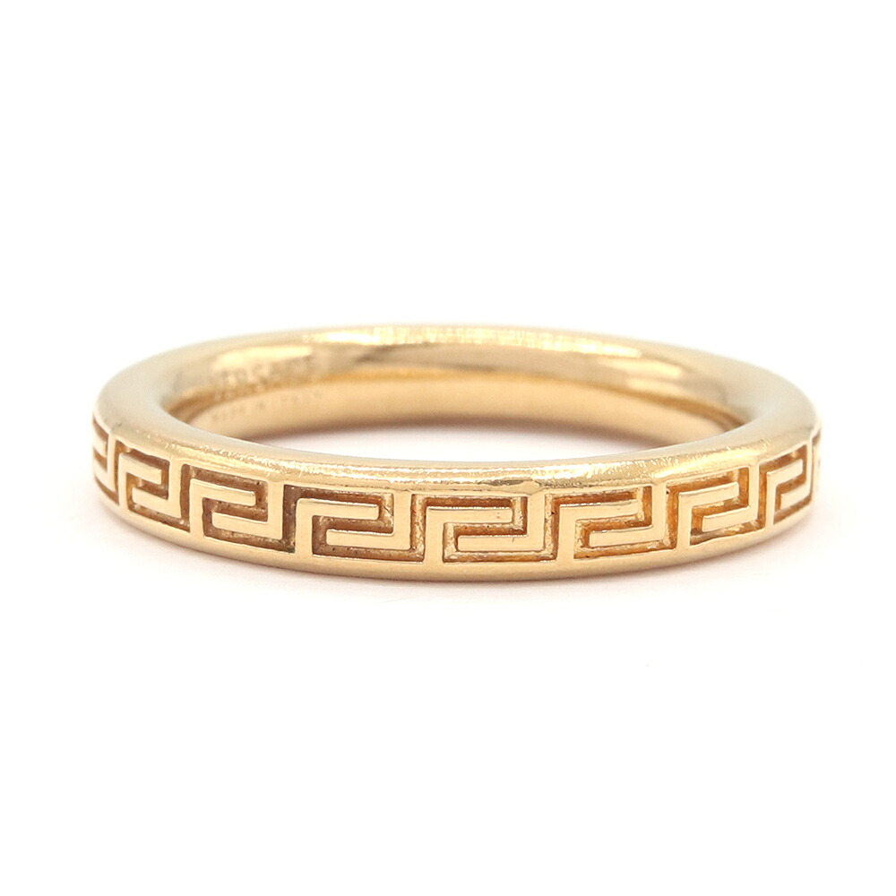 ヴェルサーチ リング グレカリング DG56785 ゴールド メタル 17号 中古 指輪 アクセサリー ロゴ メンズ レディース VERSACE