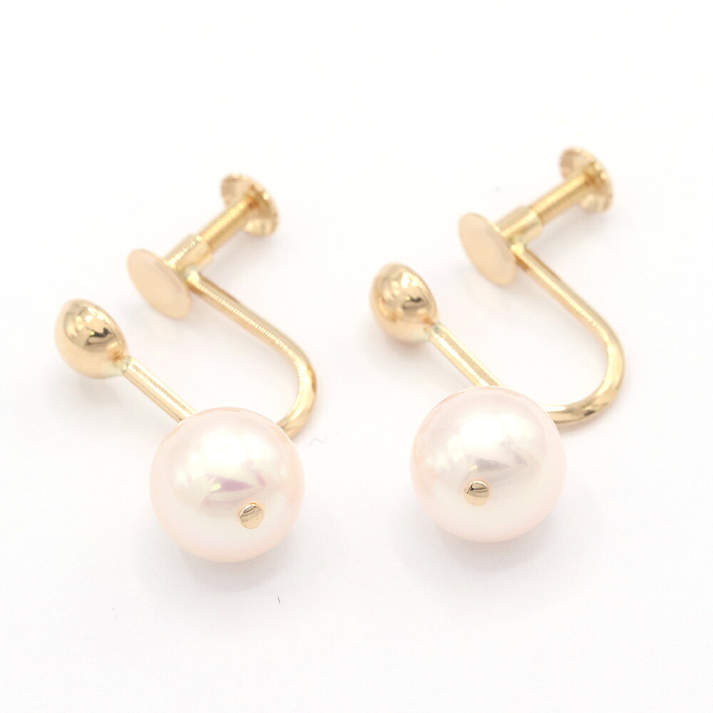 タサキ イヤリング パール 6.6粍 K18 YG 中古 耳 イヤー 付属品 宝飾品 真珠 TASAKI