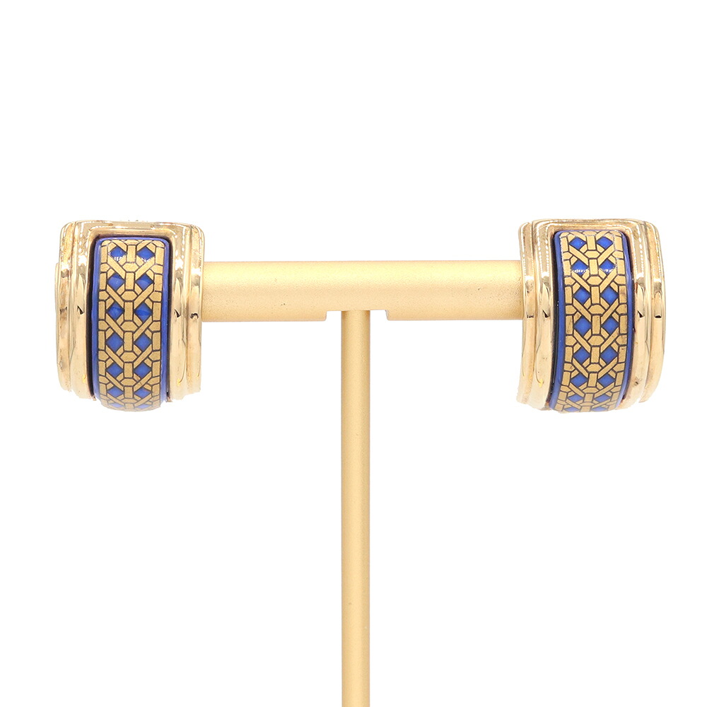エルメス イヤリング ブルー ゴールド メタル 七宝焼 中古 イヤー アクセサリー レディース 女性 HERMES|夢市場プレミア