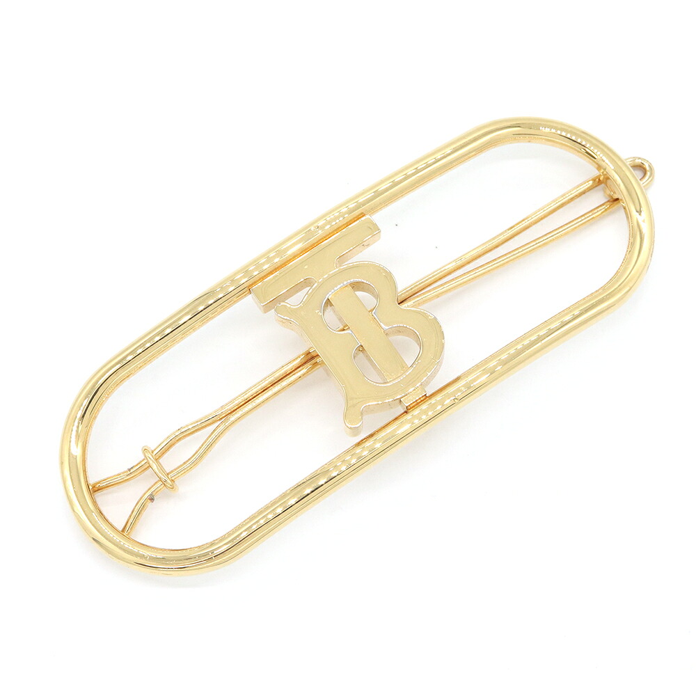 バーバリー バレッタ 8034244 ゴールド メタル 中古 ヘアアクセサリー TB ロゴ クリップ レディース BURBERRY｜夢市場プレミア 15,960円