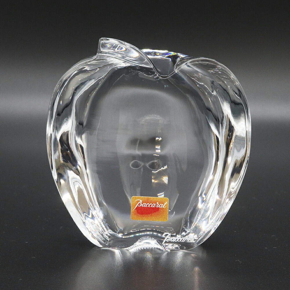 バカラ ペーパーウェイト アップル クリア クリスタル 中古 置物 オブジェ インテリア オーナメント 林檎 Baccarat｜夢市場プレミア