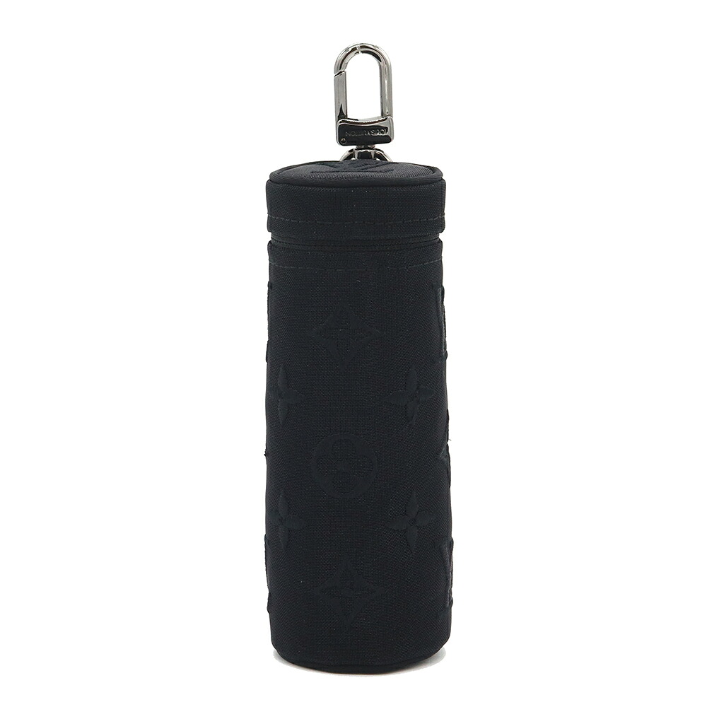 ルイヴィトン ポーチ モノグラム メッシュ M77147 ポリエステル コットン ブラック 中古 筒型 円柱 キーホルダー キーリング メンズ LOUIS VUITTON|夢市場プレミア