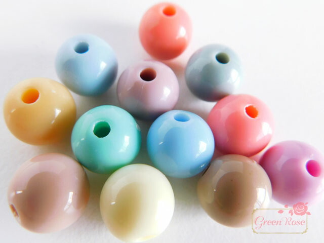 楽天市場 パステルカラーのプラスチックビーズ 8mm 10mm 全12色 100ｇ プラスチック アクセサリーパーツ ラウンド Beads801 Green Rose ネットショップ Yumi