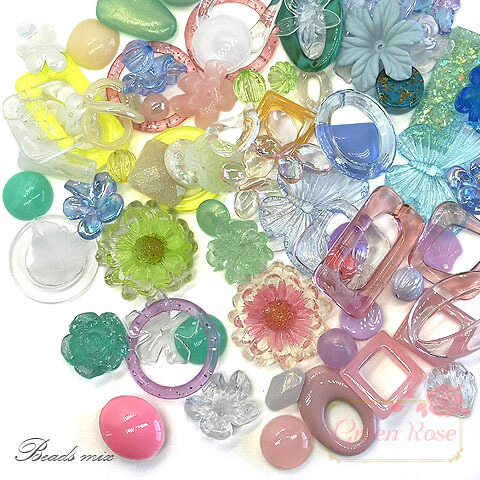 楽天市場 ビーズ パーツミックス 全4色 100g プラスチック ビーズデコパーツ アクセサリーパーツ Ym1 18 Green Rose ネットショップ Yumi
