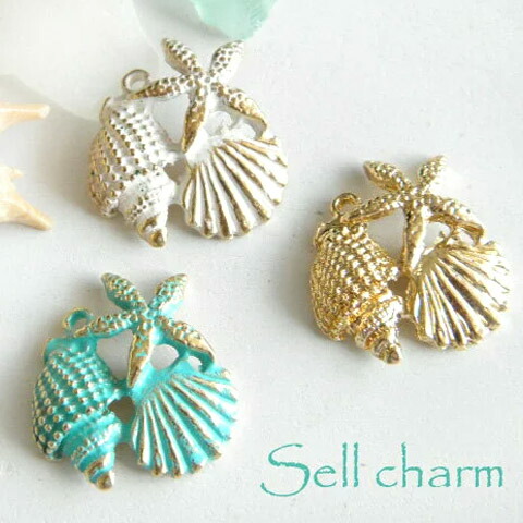 楽天市場】金属チャーム 大人上品なデザイン貝 パステルカラー 10個
