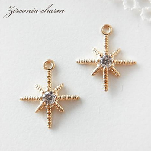 両面 カラー 星チャーム コネクター  10個 お星さま 10個セットｰ* オマケがたくさんついてくるパーツ屋さん* 隠れ