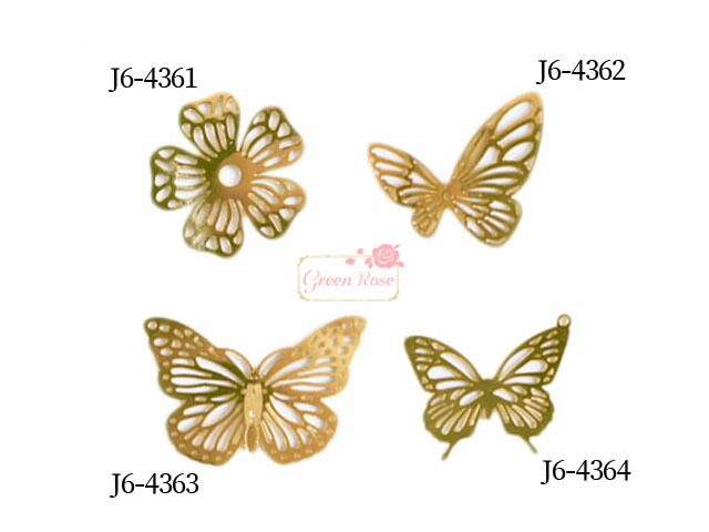 楽天市場 メタルプレート チャーム 10個 花 蝶々 アクセサリーパーツ J6 4361 J6 4362 J6 4363 J6 4364 Green Rose ネットショップ Yumi