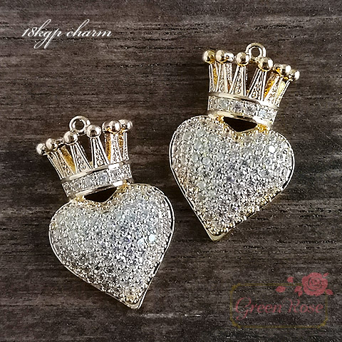 楽天市場】【訳あり】金属チャーム ガラスダイヤ入り王冠チャーム 1個