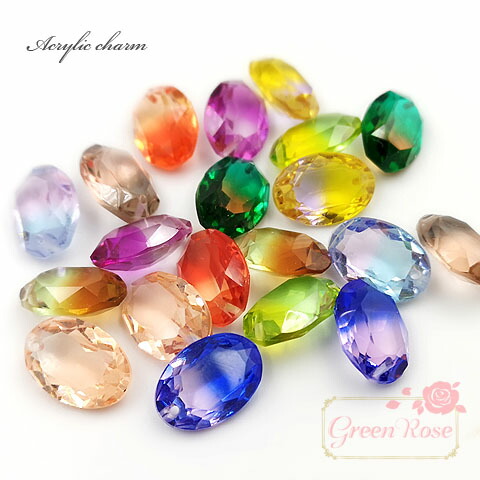 楽天市場】アクリルダイヤチャーム しずく バイカラー全10タイプ 10個