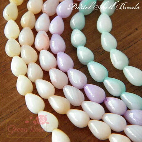 楽天市場】【数量限定】天然素材 パステルカラーのシェルビーズ【6mm