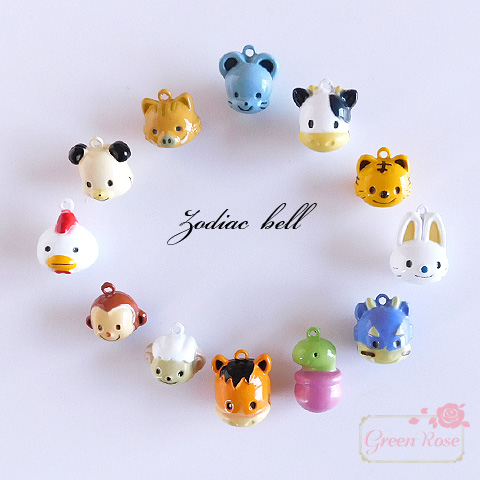 楽天市場 干支鈴 全12種 1個 開運 厄除け お守り 魔除け 幸運 根付 動物 ストラップ パーツ アクセサリーパーツ 浄化 Suzu009 Green Rose ネットショップ Yumi