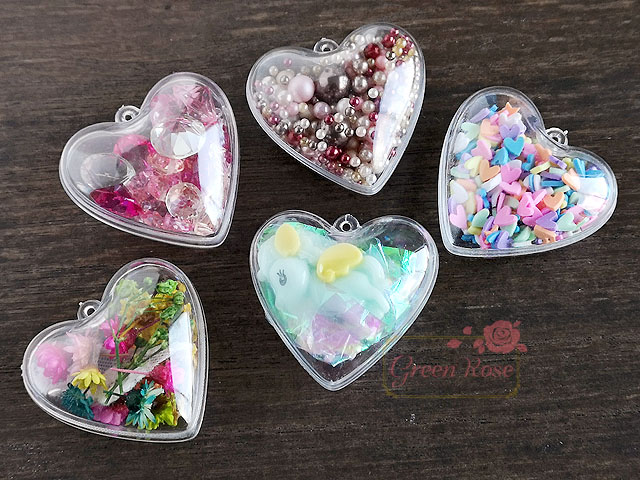 固まるハーバリウム〜ハート型♡カプセル キーホルダー２個セット⑥ 固まるハーバリウム〜ハート型♡カプセル キーホルダー2個セット⑥