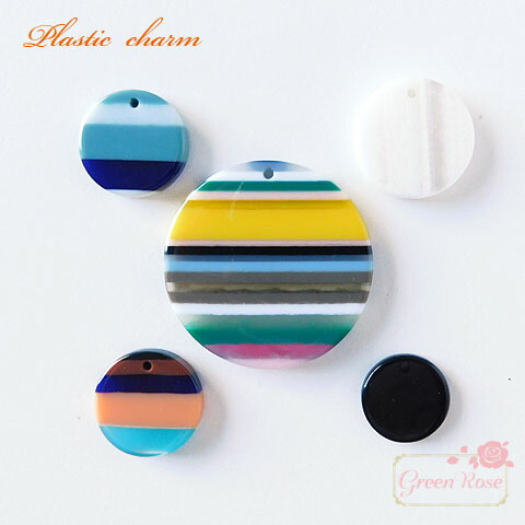 青色樹脂製円形チャーム 楽天市場】ドット柄リングチャーム レッド 10個 プラスチック パターン