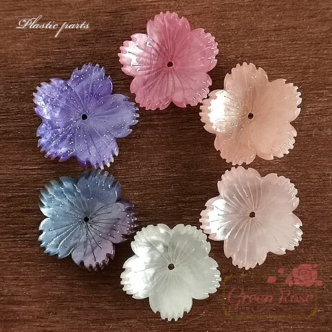 楽天市場】プラスチックパーツ フラワー 全7色 10個 5弁花