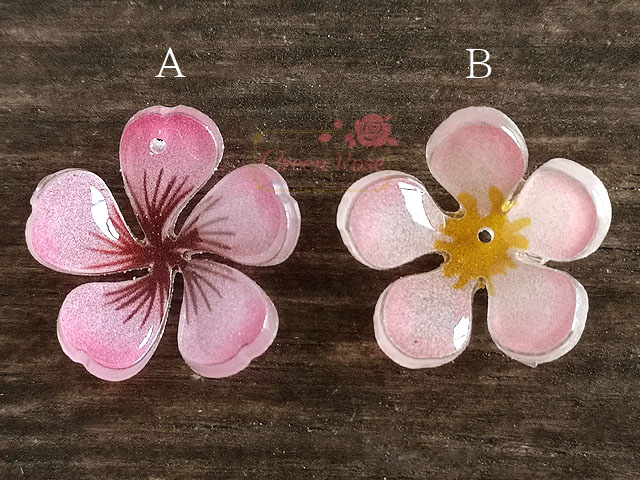 楽天市場 フラワーパーツ 全2種 2個 5弁花 チャーム 和風 アクセサリーパーツ Ym1 1783 Green Rose ネットショップ Yumi
