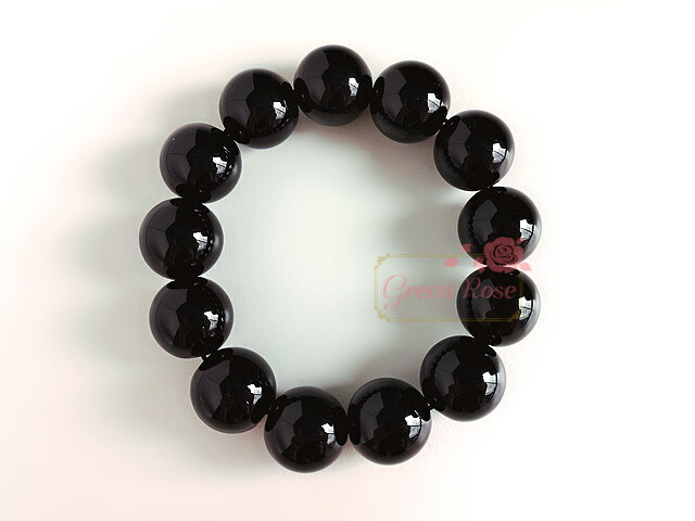 ブレスレット ブラックオニキス 約16mm NS-1 アクセサリーパーツ 1本