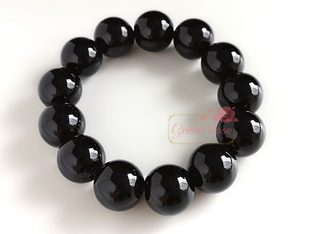 ブレスレット ブラックオニキス 約16mm NS-1 アクセサリーパーツ 1本