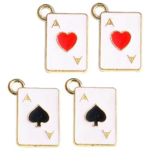 楽天市場】トランプ チャーム ハート エース クローバー クラブ キング