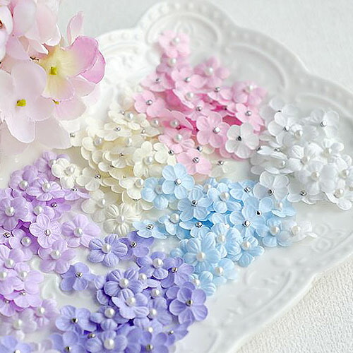 楽天市場】プラスチックパーツ フラワー 全7色 10個 5弁花