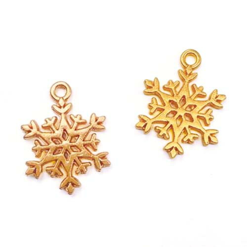 楽天市場】18kgp 雪の結晶 チャーム キュービックジルコニア ゴールド