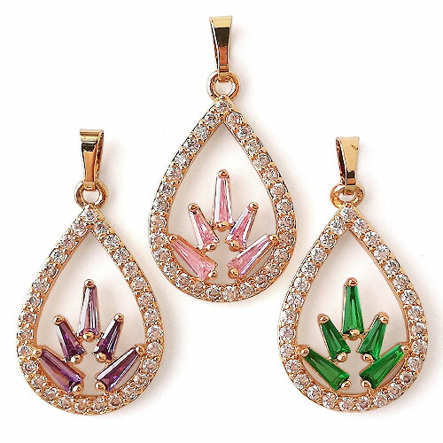 楽天市場】キュービックジルコニア ペンダントトップ クリア 1個 gp