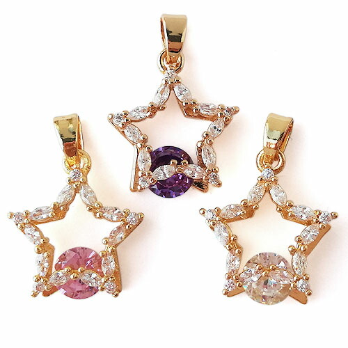 楽天市場】キュービックジルコニア ペンダントトップ クリア 1個 gp