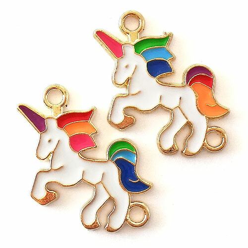 カラー ユニコーンチャーム 10個