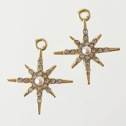 楽天市場】四芒星 チャーム 石座 ゴールド シルバー 全2種 10個 スター