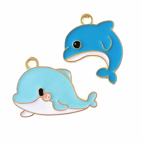 楽天市場】金属チャーム 片面ドルフィン 10個 イルカ メタル 海 夏 J6