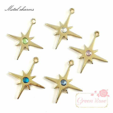 楽天市場】四芒星 チャーム 石座 ゴールド シルバー 全2種 10個