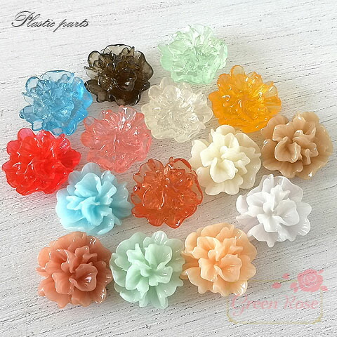 楽天市場】プラスチックフラワーパーツ 全10色 10個 3弁花