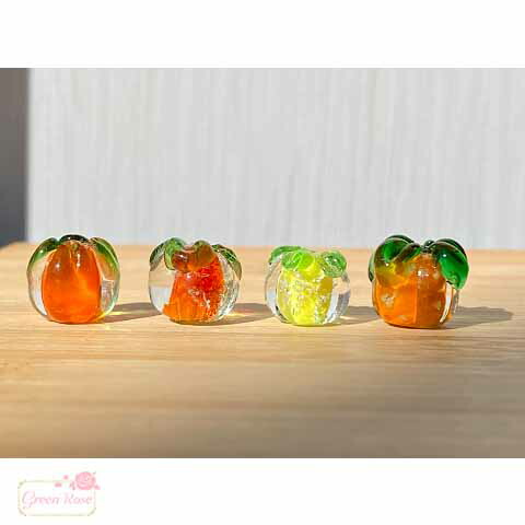 楽天市場】カボチャ かぼちゃ 南瓜 ガラス ビーズ ハロウィン 約10mm