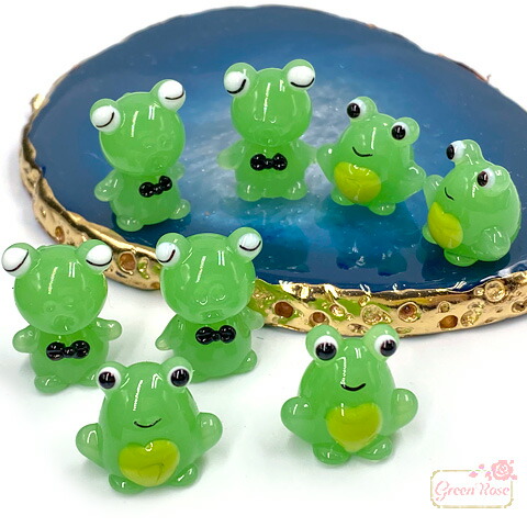 楽天市場】ガラス細工 カエル4種類の6個セットD アマガエルのお