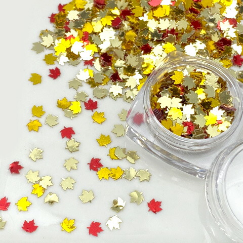 楽天市場】もみじ 紅葉 キラキラ ホログラム 秋 レジン 封入 6色  