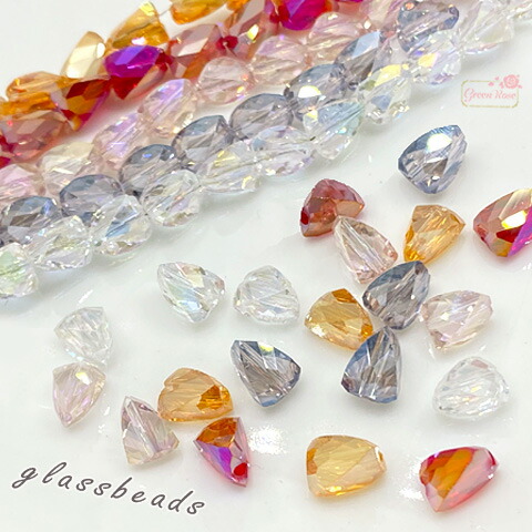 グラスビーズ 楽天市場】横穴しずくカットガラスビーズ 全5色 10個 グラス しずく