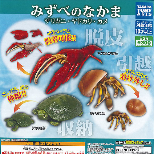 楽天市場 みずべのなかま ザリガニ ヤドカリ カメ 全3種セット タカラトミーアーツ ガチャポン ガチャガチャ ガシャポン 遊you 楽天市場店