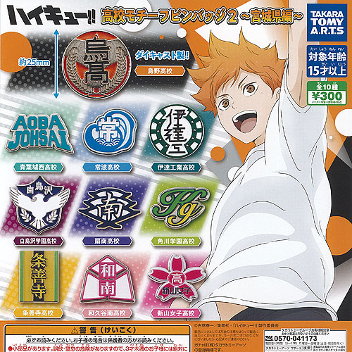 楽天市場】ハイキュー 高校モチーフ ピンバッジ 2 宮城県編 全10