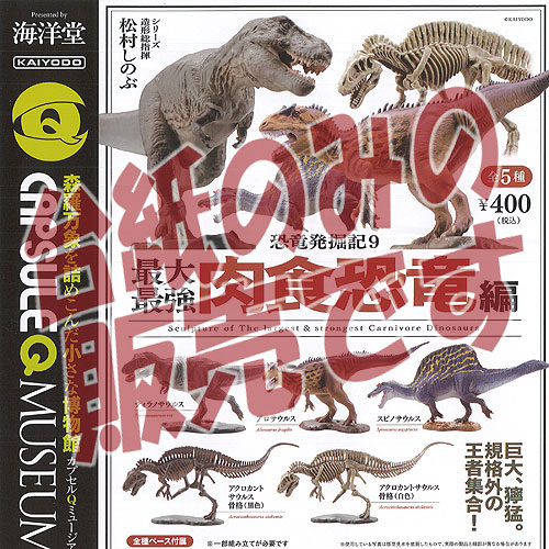 楽天市場 非売品ディスプレイ台紙 カプセルqミュージアム 恐竜発掘記 9 最大 最強 肉食恐竜 編 海洋堂 ガチャポン ガチャガチャ ガシャポン 遊you 楽天市場店