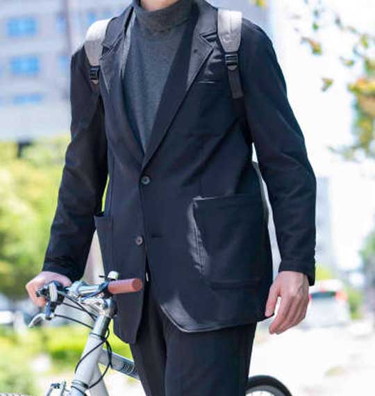 ジャケット ストレッチ 大きいサイズ 2WAY ネイビー 紺 H by FIGER　伸縮のある生地を使用し、快適な着心地｜ワイシャツ ブルーム BLOOM select
