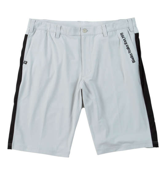 ストレッチ ハーフパンツ ツイル FILA GOLF 前開きファスナー サイド・バックポケット ウエスト 内側平ゴム 吸汗速乾 UVカット 8WAYストレッチ 100 105 110 115 120 130 接触冷感 ライトグレー｜ワイシャツ ブルーム BLOOM select