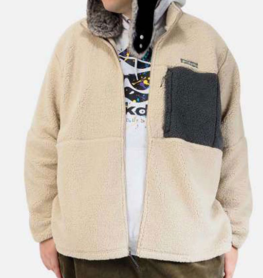 メンズ フリース ジャケット マウンテンサイドヘビーウェイトフリース エインシェントフォッシル&times;シャーク Columbia 大きいサイズ ベージュ 1X 2X 3X 4X 5X 6X｜ワイシャツ ブルーム BLOOM select