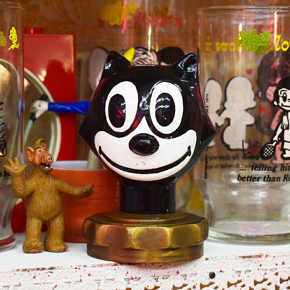 FELIX フィリックス フィギュア ラジエーターキャップ 真鍮 / Vintage 置物 12cm カスタム パーツ Iron Brass アメリカン雑貨
