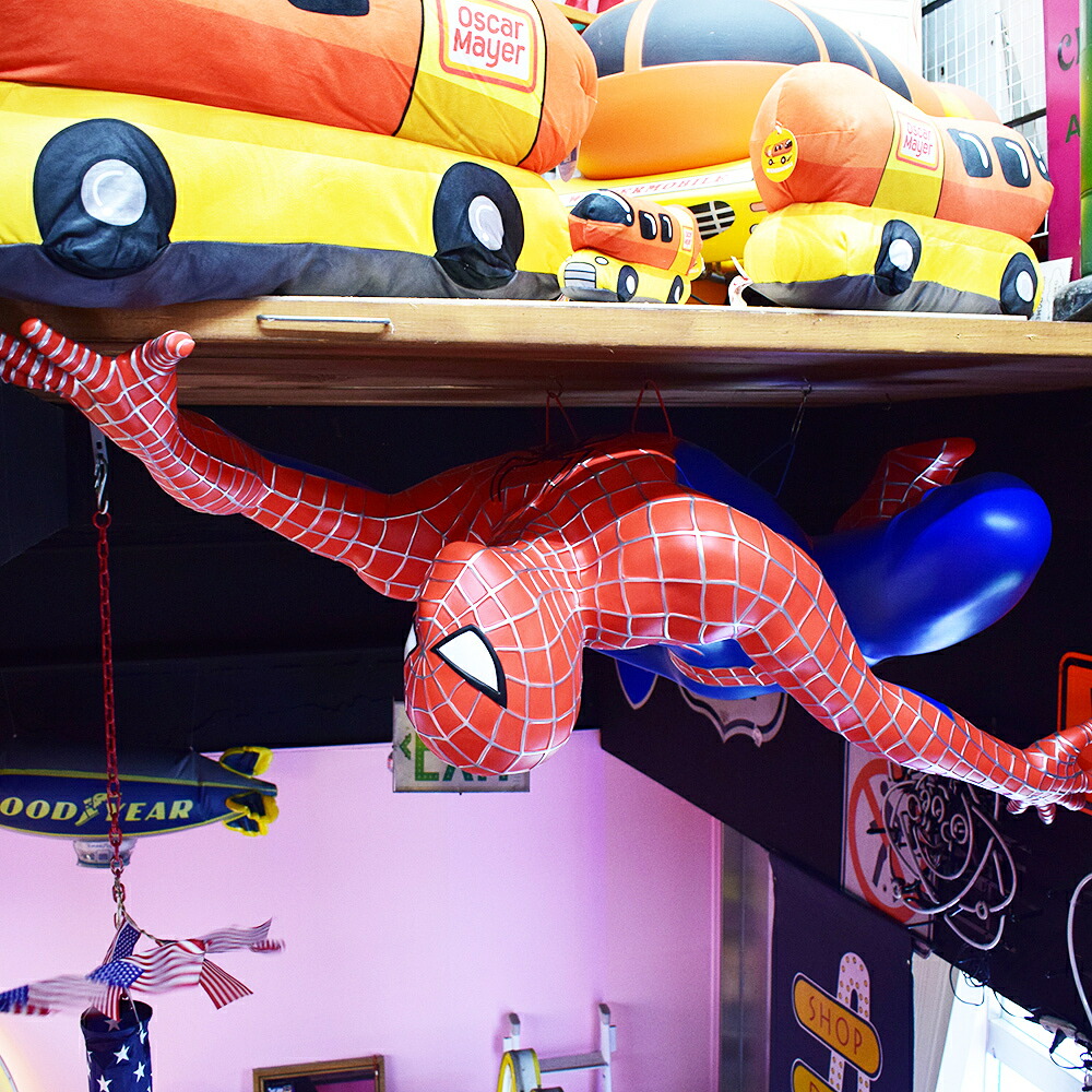 スパイダー ヒーロー 等身大 フィギュア Dead Stock / ビッグサイズ オブジェ アメコミ 店舗ディスプレイ 看板 人形 インテリア ガレージ アメリカン雑貨