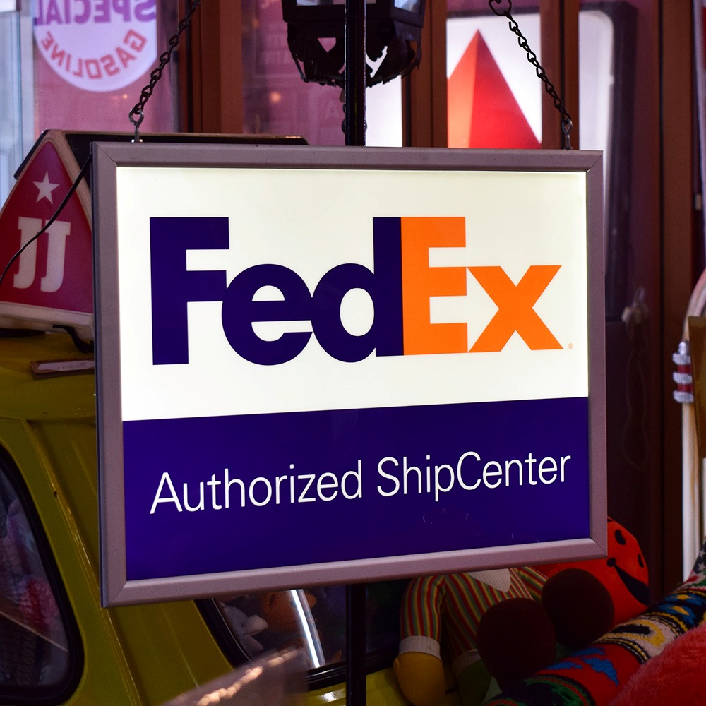 FedEx Authorized ShipCenter ヴィンテージ ライトサイン 両面看板 / 照明 サインボード USA ヴィンテージ ガレージ インテリア｜アメリカンガレージライフCHOPPERS