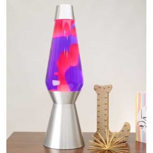 6821 Mule Light Lava Lamp Jumbo Size Pink Wax Purple Liquid Silver Base 27 Inches American Miscellaneous Goods