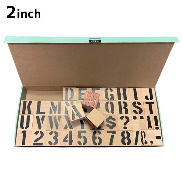 ステンシル スタンプ ハンコ 2.0インチ 印鑑 / 英字 数字 DIY レトロ 文字入れ クラフト ステンシルプレート アメリカン雑貨