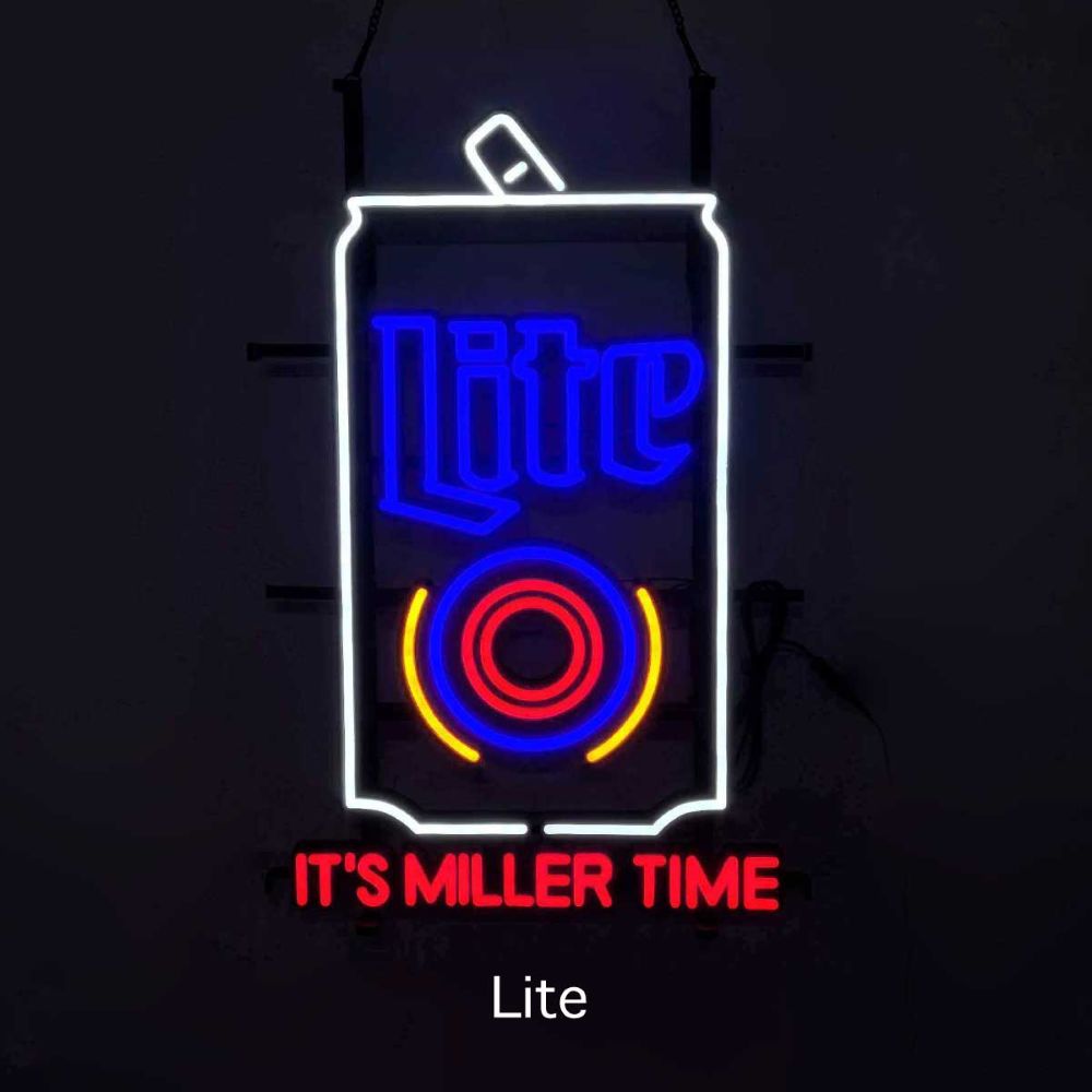 Lite ネオンサイン It&rsquo;s Miller Time LED ネオンライト / 看板 ビール ミラー ガレージ バー インテリア アメリカ雑貨 USA｜アメリカンガレージライフCHOPPERS