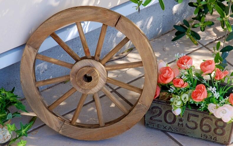楽天市場】ガーデニング フラワー 車輪 木製 オーナメント